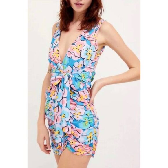 For Love & Lemons YASMIN Tropical Floral MINI DRESS NWT - Picture 1 of 11